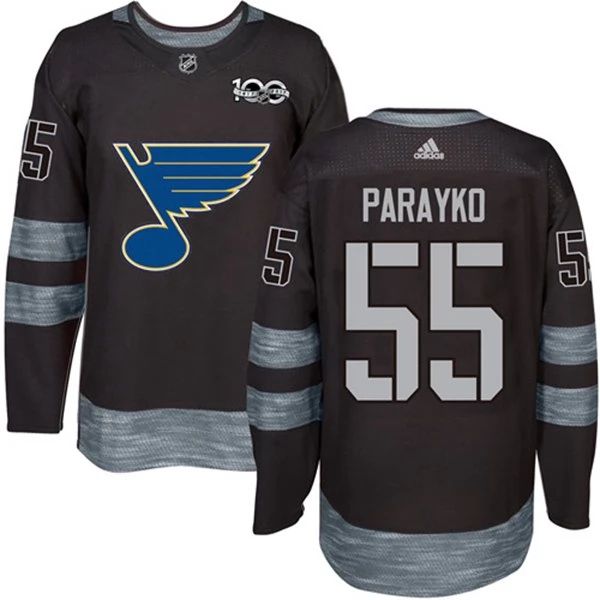 Herren St. Louis Blues Eishockey Trikot Colton Parayko 55 1917-2017 100th Anniversary Schwarz Authentic